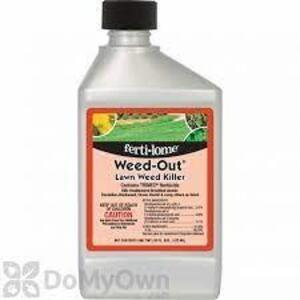 DESCRIPTION: (8) 16 OZ. BOTTLES OF WEED-OUT LAWN WEED KILLER WITH TRIMEC HERBICIDE BRAND/MODEL: FERTI-LOME 10510-0620-CL RETAIL$: $8.25 EACH LOCATION: