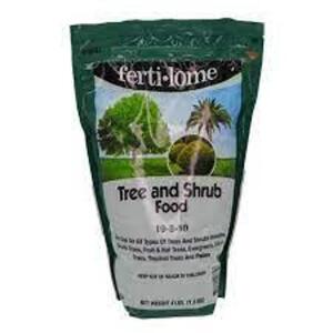 DESCRIPTION: (5) 4 LB. BAGS OF TREE AND SHRUB FOOD 19-8-10 BRAND/MODEL: FERTI-LOME 10864-0719-YS LOCATION: RETAIL SHOP QTY: 5