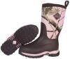 DESCRIPTION: PAIR OF KID'S RUGGED II BOOTS BRAND/MODEL: MUCK RG2-4RAP INFORMATION: BROWN/PINK REAL TREE APC SIZE: KIDS 7 RETAIL$: $74.99 LOCATION: RET