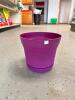 DESCRIPTION: (8) 10" SATURN PLASTIC PLANTER-PASSION FRUIT BRAND/MODEL: BLOEM RETAIL$: $7.99 EACH SIZE: 9.8" WIDTH LOCATION: STORE - 3