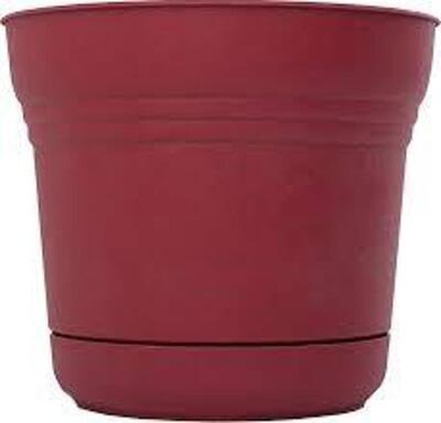 DESCRIPTION: (9) 12" SATURN PLASTIC PLANTER-UNION RED BRAND/MODEL: BLOEM RETAIL$: $17.99 EACH SIZE: 12.3" WIDTH LOCATION: STORE