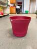 DESCRIPTION: (9) 12" SATURN PLASTIC PLANTER-UNION RED BRAND/MODEL: BLOEM RETAIL$: $17.99 EACH SIZE: 12.3" WIDTH LOCATION: STORE - 3