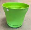 DESCRIPTION: (7) 12" SATURN PLASTIC PLANTER- HONEYDEW BRAND/MODEL: BLOEM RETAIL$: $17.99 EACH SIZE: 12.3" WIDTH LOCATION: STORE - 2