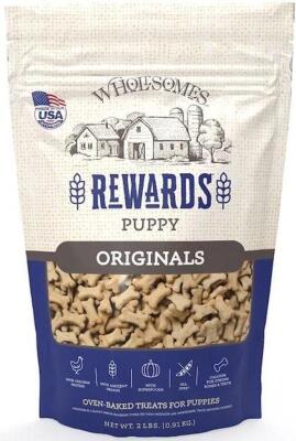 DESCRIPTION: (9) BAGS OF PUPPY ORIGINALS DOG TREATS BRAND/MODEL: WHOLESOMES LOCATION: RETAIL SHOP QTY: 9