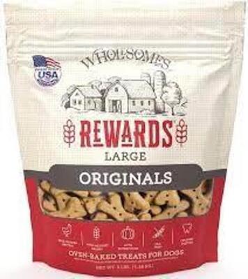 DESCRIPTION: (9) BAGS OF LARGE ORIGINALS DOG TREATS BRAND/MODEL: WHOLESOMES LOCATION: RETAIL SHOP QTY: 9