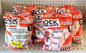 DESCRIPTION: (4) T-POST INSULATORS AND (9) T-POST CORNER BRACKETS BRAND/MODEL: LOCK JAWZ RETAIL$: $25.25 EACH LOCATION: RETAIL SHOP QTY: 13