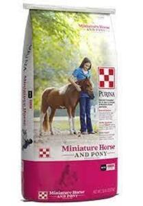 DESCRIPTION: (3) 50 LB. BAGS OF MINIATURE HORSE & PONY PELLETED HORSE FEED BRAND/MODEL: PURINA INFORMATION: SEE PHOTOS FOR MORE DETAILS LOCATION: RETA