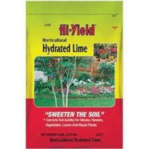 DESCRIPTION: (5) 5 LB. BAGS OF HORTICULTURE HYDRATED LIME BRAND/MODEL: HI-YIELD 33371 LOCATION: STOCK ROOM QTY: 5