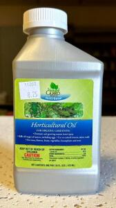 DESCRIPTION: (4) 16 OZ. BOTTLES OF HORTICULTURAL OIL FOR ORGANIC GARDENING BRAND/MODEL: FERTI-LOME 40465 RETAIL$: $8.25 EACH LOCATION: STOCK ROOM QTY: