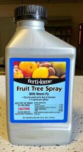 DESCRIPTION: (12) 16 OZ. BOTTLES OF FRUIT TREE SPRAY WITH NEEM PY BRAND/MODEL: FERTI-LOME 10131 LOCATION: STOCK ROOM QTY: 12