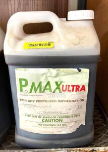 DESCRIPTION: (2) 2.5 GALLON JUGS OF PHOSPHATE FERTILIZER ADDITIVE BRAND/MODEL: P205 MAX ULTRA LOCATION: STOCK ROOM QTY: 2