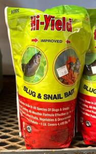 DESCRIPTION: (7) 2.5 LB. BAGS OF SLUG & SNAIL BAIT BRAND/MODEL: HI-YIELD 32070 LOCATION: STOCK ROOM QTY: 7