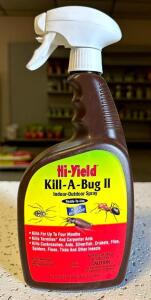 DESCRIPTION: (6) 32 OZ. BOTTLES OF KILL-A-BUG II INDOOR/OUTDOOR SPRAY BRAND/MODEL: HI-YIELD 32310 LOCATION: STOCK ROOM QTY: 6