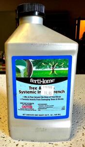 DESCRIPTION: (2) 32 OZ. BOTTLES OF TREE & SHRUB SYSTEMIC INSECT DRENCH BRAND/MODEL: FERTI-LOME 10206 RETAIL$: $11.95 EACH LOCATION: STOCK ROOM QTY: 2