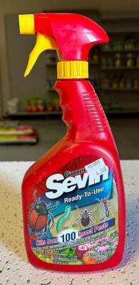 DESCRIPTION: (9) 32 OZ. BOTTLES OF SEVIN READY-TO-USE INSECTICIDE BRAND/MODEL: GARDEN TECH 031114K RETAIL$: $6.50 EACH LOCATION: STOCK ROOM QTY: 9