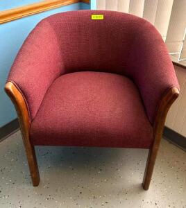 DESCRIPTION: (2) BARRELBACK UPHOLSTERED LOUNGE CHAIRS LOCATION: RETAIL OFFICE QTY: 2