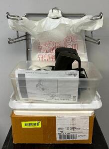 DESCRIPTION: PLASTIC BAG DISPENSER WITH BOX OF PLASTIC BAGS LOCATION: OFFICE QTY: 1