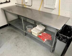 8' X 30" STAINLESS TABLE W/ UNDER SHELF.