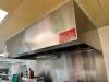 VENTROGAURD 9' X 50" STAINLESS EXHAUST HOOD W/ FIRE SUPPRESSION SYSTEM.