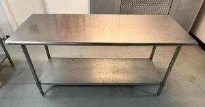72" X 30" STAINLESS TABLE W/ UNDER SHELF