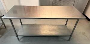 72" X 30" STAINLESS TABLE W/ UNDER SHELF