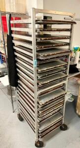 TWENTY PAN ROLL ABOUT TRAY RACK.