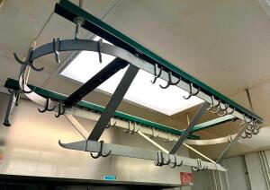 72" CEILING MOUNTED POT RACK.