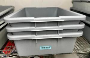 (3) PLASTIC BUS TUBS