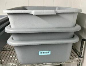 (3) PLASTIC BUS TUBS