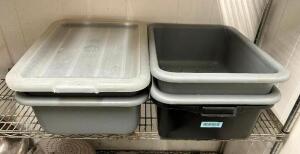 (5) PLASTIC BUS TUBS