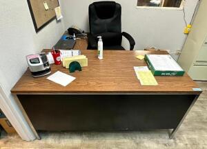 60" METAL DESK W/ RIGHT SIDE RETURN