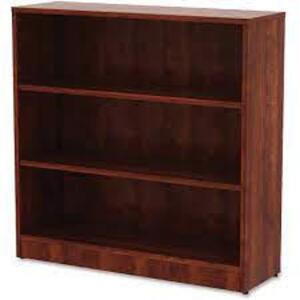 DESCRIPTION: (1) LAMINATE BOOKCASEBRAND/MODEL: LORELL #99782INFORMATION: CHERRYRETAIL$: $430.52 EASIZE: 36" Height x 36" Width x 12" DepthQTY: 1