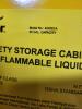 DESCRIPTION: (1) FLAMMABLES SAFETY CABINET, MANUAL CLOSE, NO KEY BRAND/MODEL: CONDOR #42X501 INFORMATION: YELLOW RETAIL$: $1210.66 EA SIZE: 45 GAL, 43 - 4