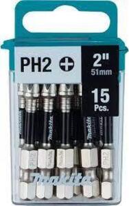 DESCRIPTION: (10) PACKS OF (15) PHILLIPS HEAD POWER BITS BRAND/MODEL: MAKITA #E-01046 INFORMATION: #2, BLUE CASE RETAIL$: $16.97 PER PACK SIZE: 2" QTY