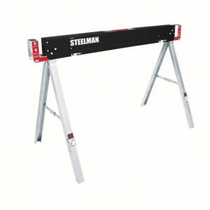 DESCRIPTION: (2) FOLDING SAWHORSE BRAND/MODEL: STEELMAN #45ND39 RETAIL$: $67.57 EA SIZE: 47 IN, 22 1/4 IN SAWHORSE WD, 30 IN SAWHORSE MAX. HT, 1100 LB