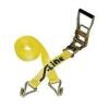 DESCRIPTION: (3) RATCHET STRAP TIE DOWN WITH LONG WIDE HANDLE AND J HOOKS BRAND/MODEL: S-LINE #557-WHK INFORMATION: YELLOW RETAIL$: $32.99 EA SIZE: 2X