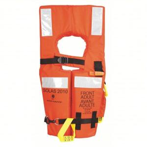 DESCRIPTION: (1) FLOTATION VEST BRAND/MODEL: STEARNS #48ZV17 INFORMATION: ORANGE RETAIL$: $94.79 EA SIZE: FOAM, NYLON, 33 3/4 LB BUOYANCY, BUCKLE, UNI