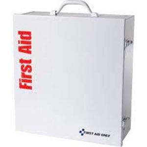 DESCRIPTION: (2) FIRST AID STATION BRAND/MODEL: OP INDUSTRIAL #247 - O/P INFORMATION: WHITE RETAIL$: $189.95 EA SIZE: 3 SHELF, 100 PERSON QTY: 2