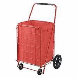 DESCRIPTION: (1) FOLDING SHOPPING CART WITH LINING BRAND/MODEL: SANDUSKY #FSC4021 INFORMATION: RED RETAIL$: $27.61 EA SIZE: COLLAPSABLE QTY: 1