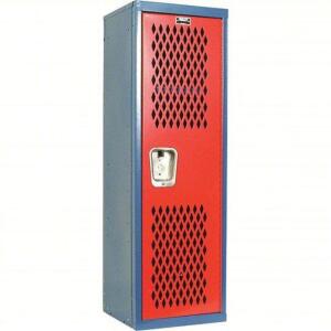 DESCRIPTION: (1) WARDROBE LOCKER BRAND/MODEL: HALLOWELL #35UW39 INFORMATION: RED AND GREY RETAIL$: $253.74 EA SIZE: 15X15X48 QTY: 1