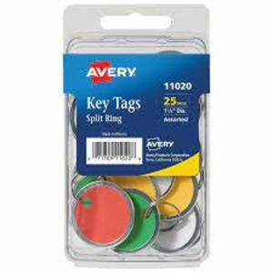 DESCRIPTION: (1) CASE OF (29) SPLIT RING KEY TAGS BRAND/MODEL: AVERY #11020 RETAIL$: $118.44 EA QTY: 1