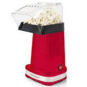 DESCRIPTION: (1) AIR POP POPCORN MAKER BRAND/MODEL: NOSTALGIA INFORMATION: RED RETAIL$: $21.37 EA SIZE: 16 CUPS PER BATCH QTY: 1