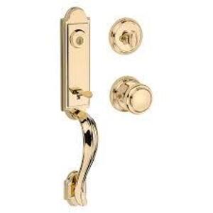 DESCRIPTION: (1) FRONT DOOR HANDLE BRAND/MODEL: BALDWIN INFORMATION: BRASS RETAIL$: $369.00 EA SIZE: IMAGES ARE FOR ILLUSTRATION PURPOSES ONLY AND MAY