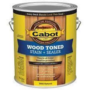 DESCRIPTION: (1) STAIN PLUS SEALER BRAND/MODEL: CABOT INFORMATION: 3000 NATURAL RETAIL$: $69.38 EA SIZE: 1 GALLON QTY: 1