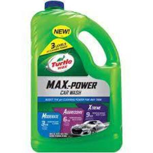 DESCRIPTION: (2) MAX POWER CAR WASH BRAND/MODEL: TURTLE WAX RETAIL$: $11.00 EA SIZE: 1 GALLON QTY: 2