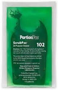 DESCRIPTION: (8) PACKS OF ALL-PURPOSE CLEANERBRAND/MODEL: PORTION PAC/102INFORMATION: BIODEGRADABLE/GREENRETAIL$: $8.68 EASIZE: 1 FL OZ.QTY: 8