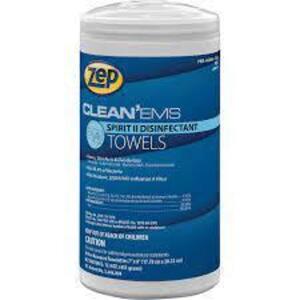 DESCRIPTION: (4) CLEAN EMS SPIRIT 2 DISINFECTANT TOWELS BRAND/MODEL: ZEP INFORMATION: WHITE CAN RETAIL$: $14.88 PER CAN SIZE: 40 PRE MEASURED TOWELETT