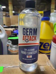 DESCRIPTION: (4) HAND SANITIZER BRAND/MODEL: GERM ATTACK RETAIL$: $13.25 EA SIZE: 16 FL OZ QTY: 4