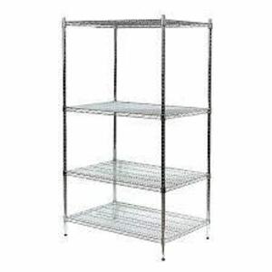 DESCRIPTION: (1) WIRE SHELVING UNIT BRAND/MODEL: GGS #1PGF3 INFORMATION: CHROME RETAIL$: $375.33 EA SIZE: STARTER, 36 IN X 24 IN, 63 IN OVERALL HT, 4