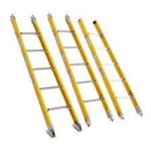 DESCRIPTION: (3) EXTRA HEAVY DUTY INDUSTRIAL TAPERED SECTIONAL LADDERS BRAND/MODEL: BAUER #33956 INFORMATION: YELLOW RETAIL$: $234.49 EA SIZE: 6 FT PE